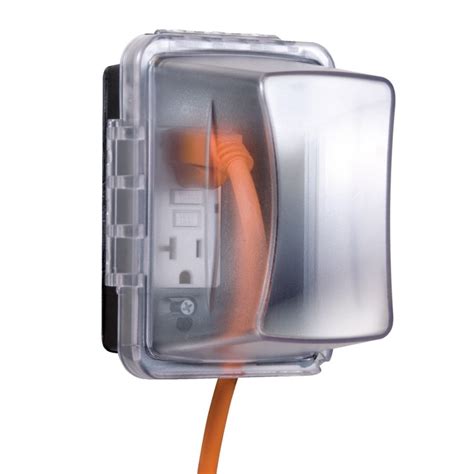 1 gang rectangle plastic weatherproof electrical box cover|weather cover for outdoor outlet.